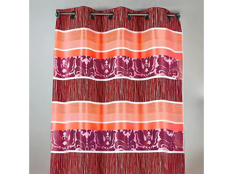 Cortina en jacquard rayas horizontales coloreadas 140 x 260 cm