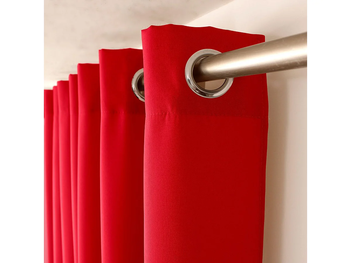 Rideau à Œillets Uni "Basic" 140x240cm Rouge