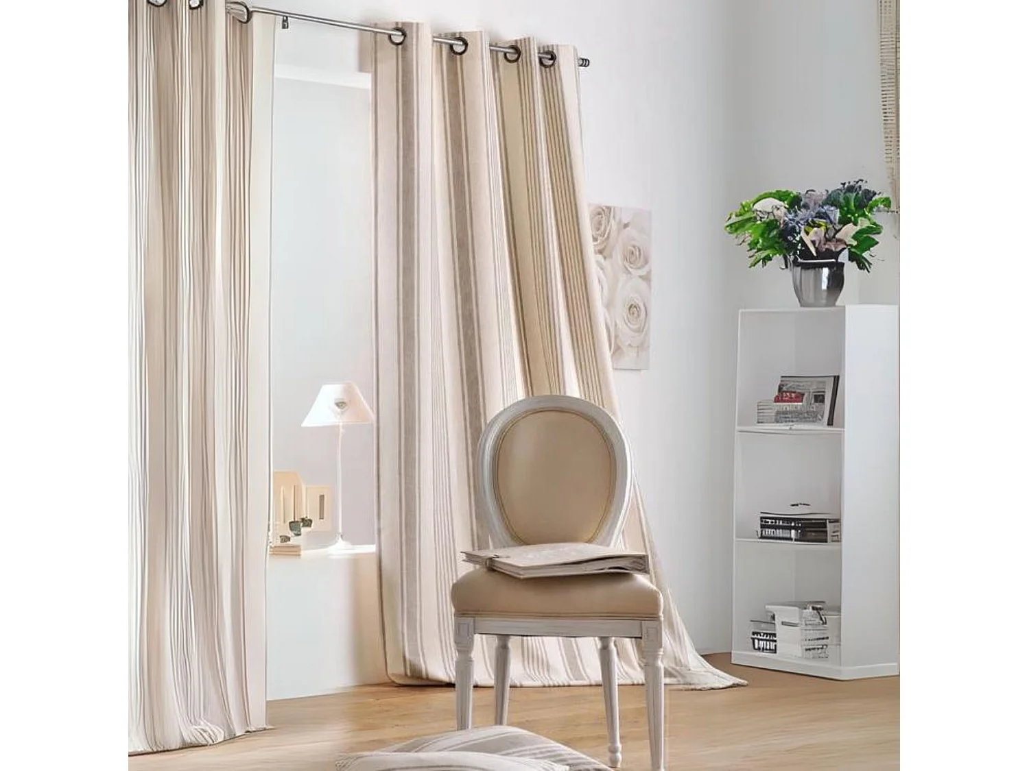 Rideau à Rayures Verticales en Coton