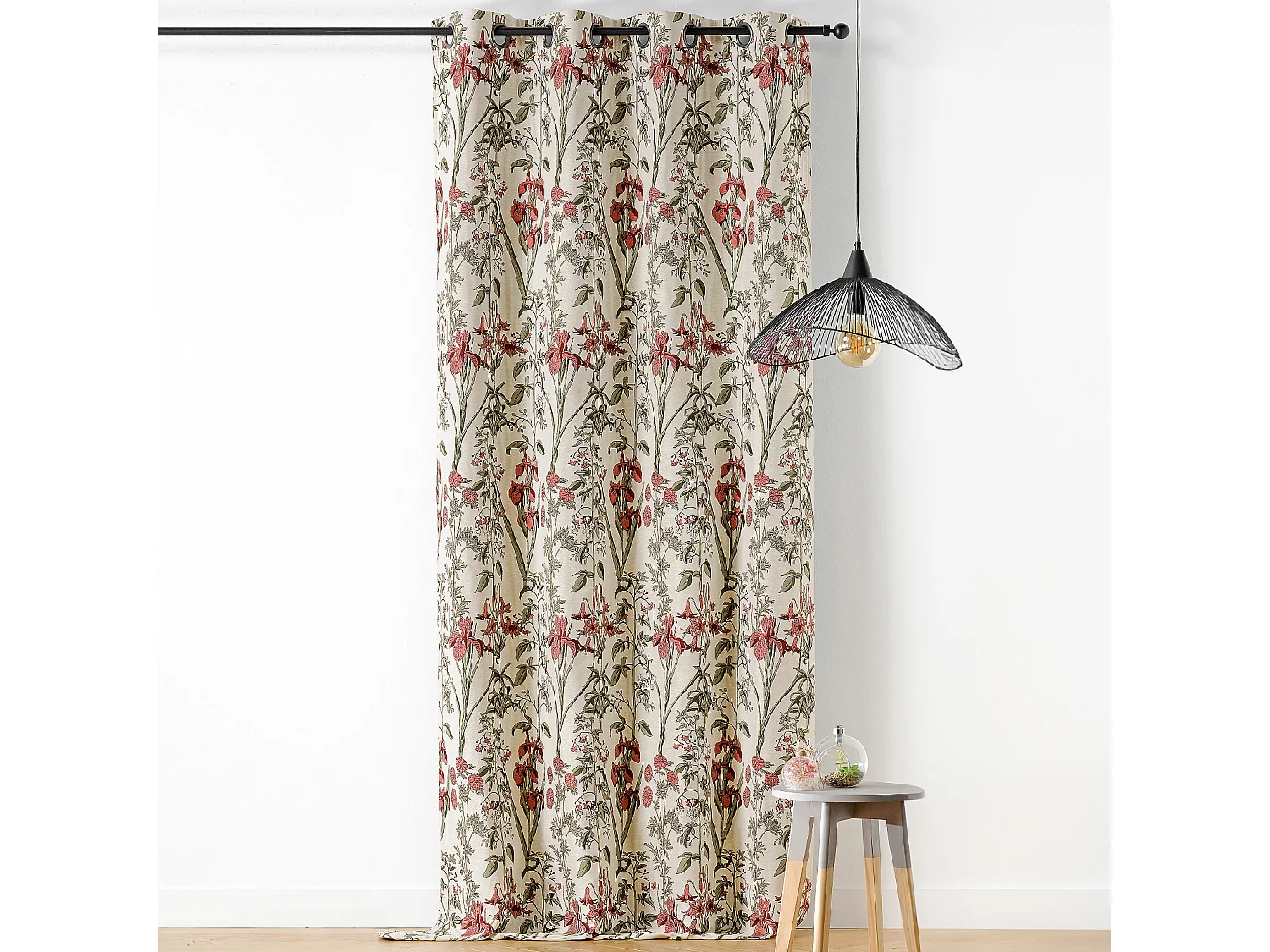 Rideau fleur d'Iris poly-coton