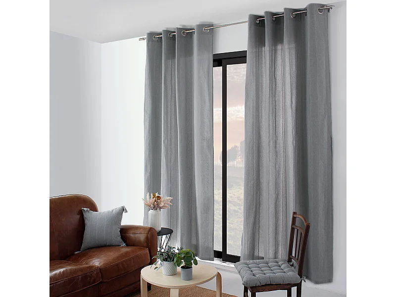 Rideau à Œillets "Bombay" 140x240cm Gris