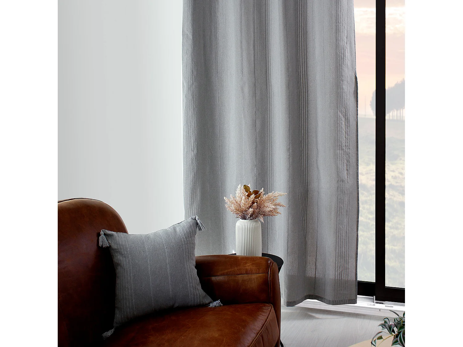 Rideau à Œillets "Bombay" 140x240cm Gris