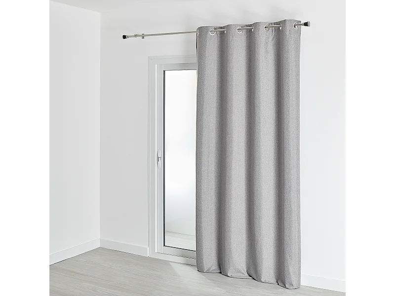 100% lichtdichte Unifarben Vorhang mit melierten Effekt 140 x 180 cm