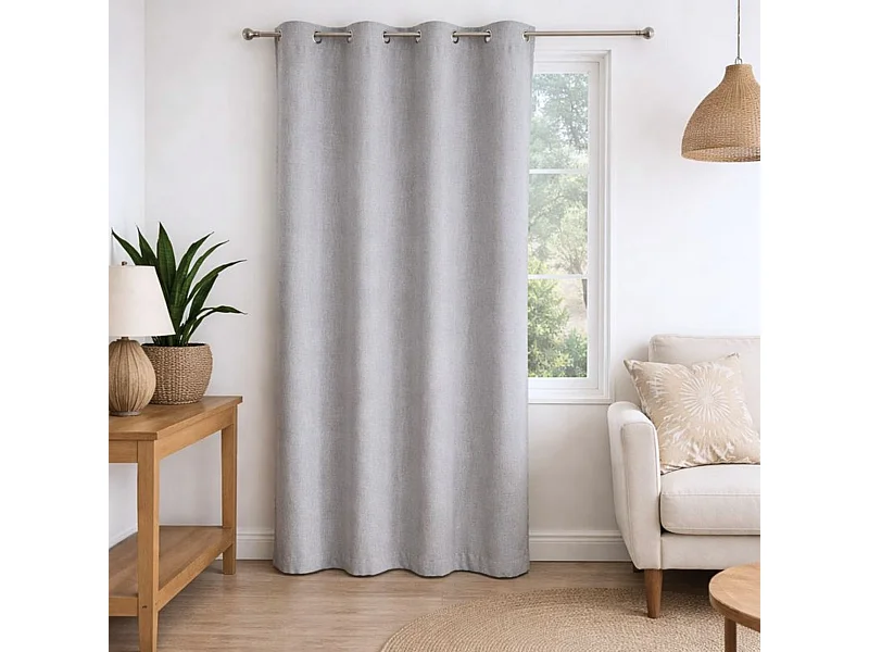 100% lichtdichte Unifarben Vorhang mit melierten Effekt 140 x 180 cm