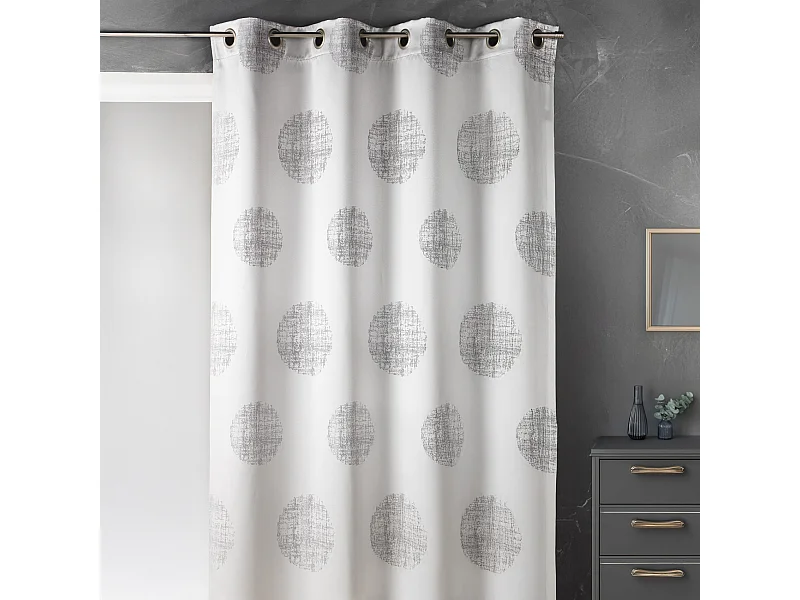 Rideau jacquard imprimé rond chiné