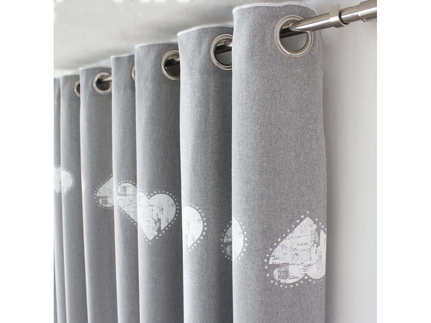 Rideau à Œillets "Épicéa" 140x240cm Gris Clair