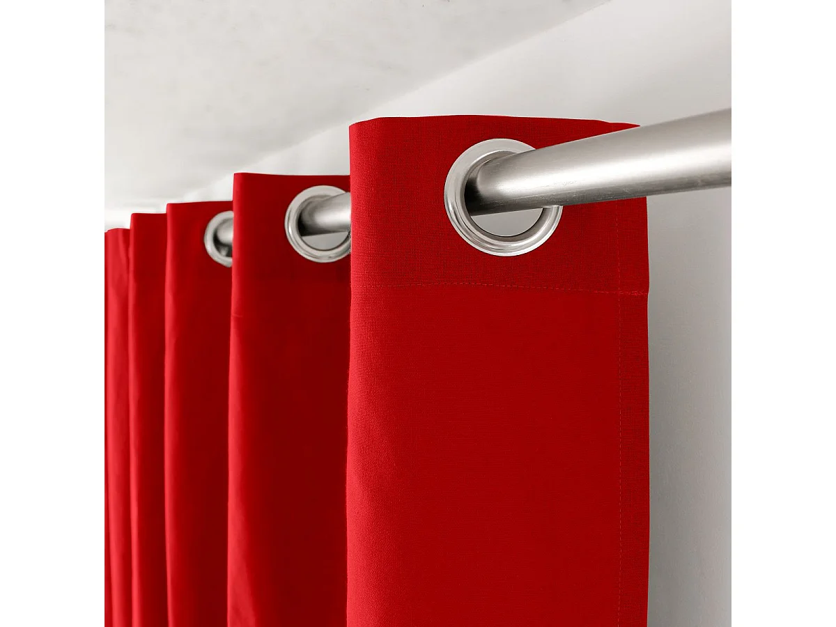 Farbenfroher Vorhang aus reiner Baumwolle 8 Ösen