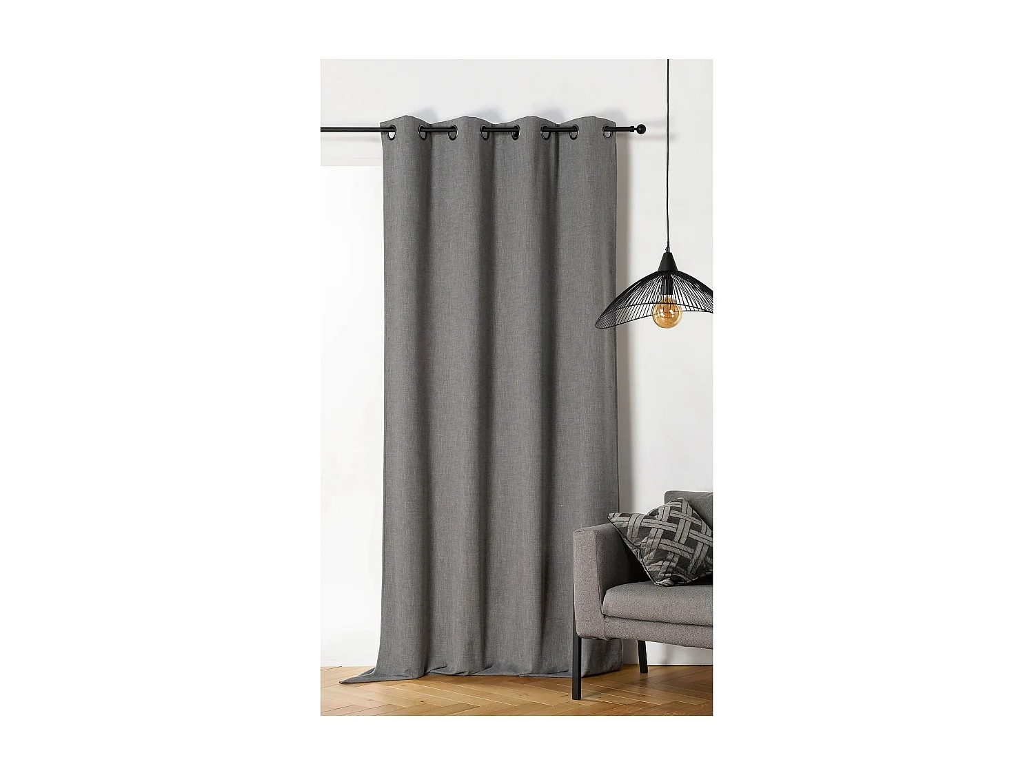 Cortina oscurecedora y aislante con efecto tejido 140 x 260 cm