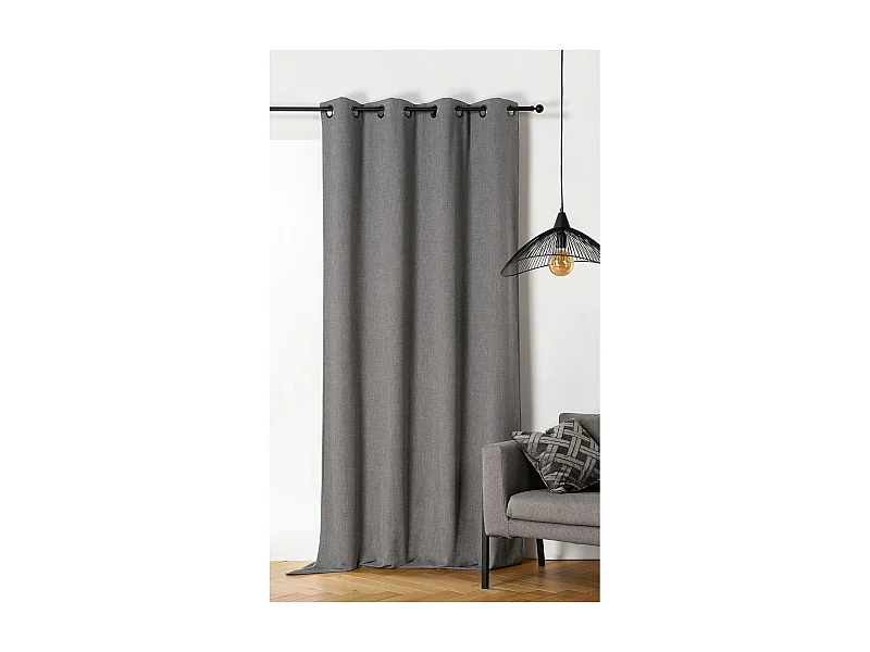 Cortina oscurecedora y aislante con efecto tejido 140 x 260 cm