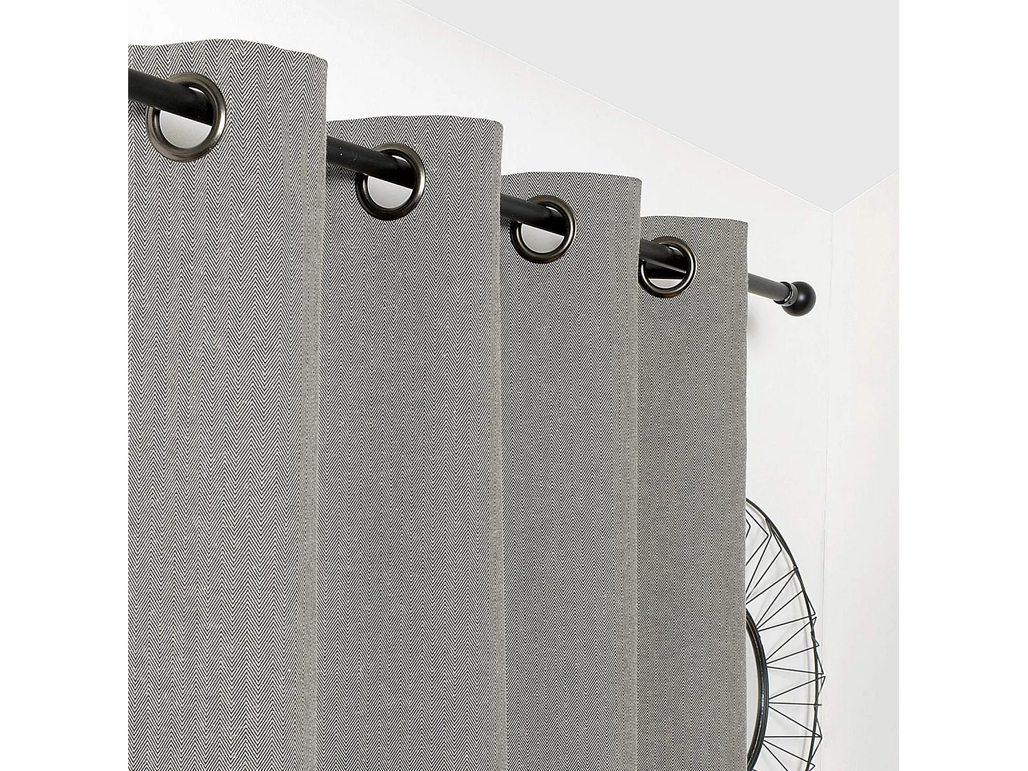 Cortina decorativa con patrón de chevrón 140 x 260 cm