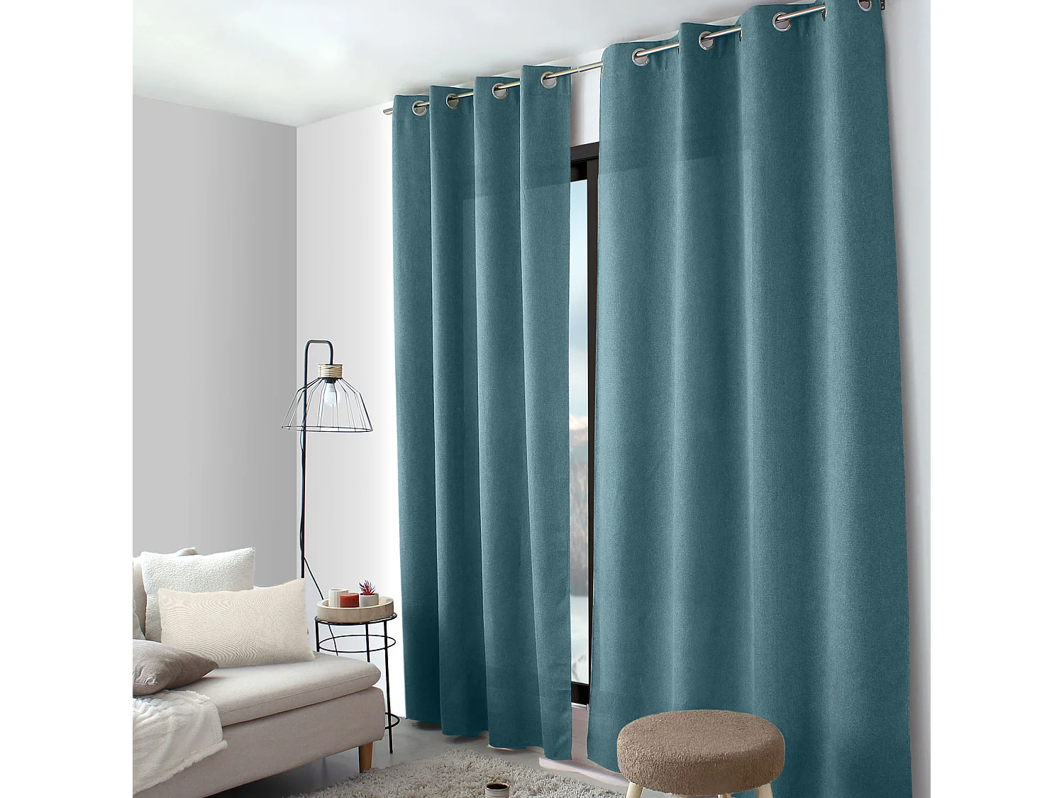 Cortina con ojales de terciopelo chenilla 140 x 240 cm