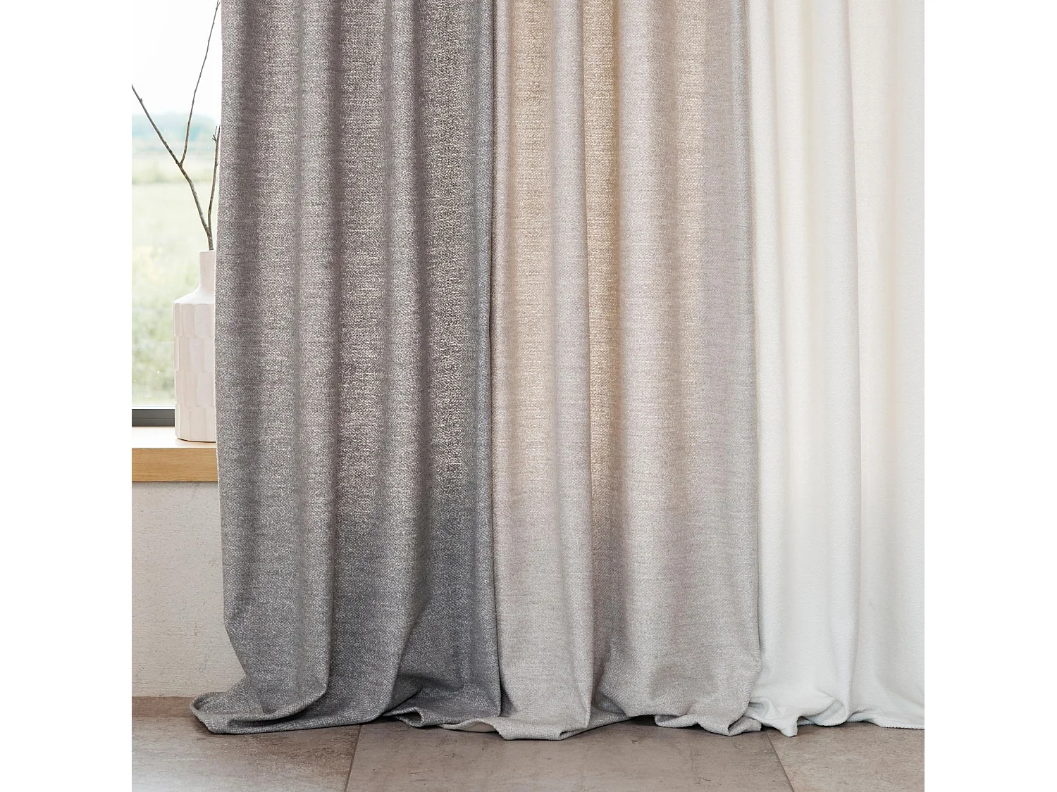 Rideau thermique semi-occultant bouclette