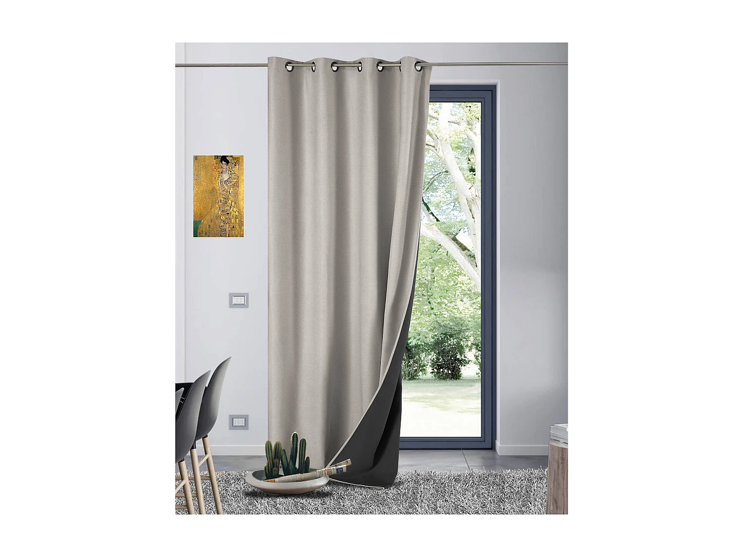 Cortina antifrío doble forrada de polar