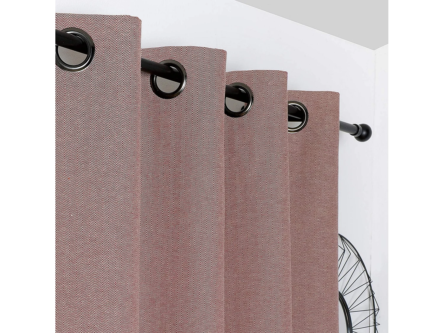 Cortina decorativa con patrón de chevrón 140 x 260 cm