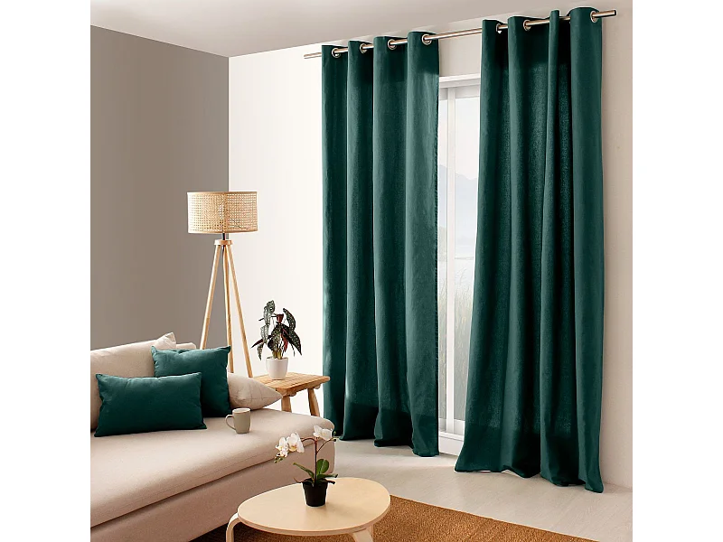 Farbenfroher Vorhang aus reiner Baumwolle 8 Ösen