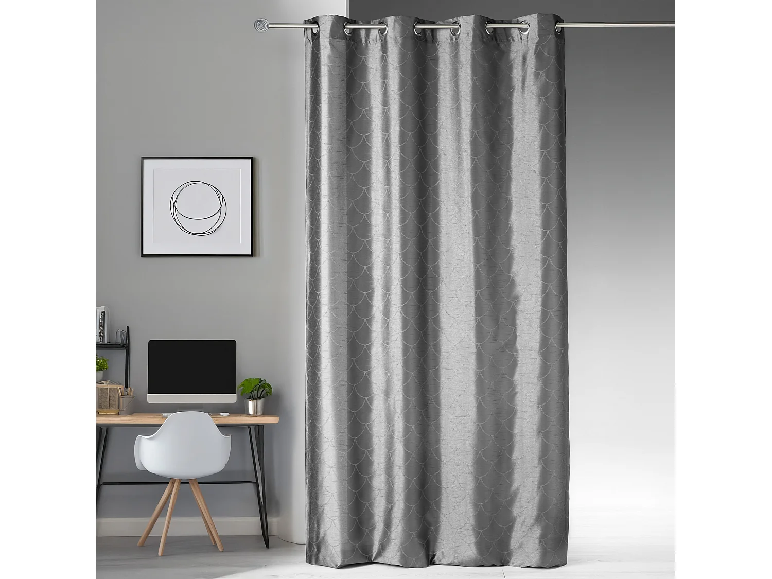 Cortina en shantung estampado escama 140 x 260 cm