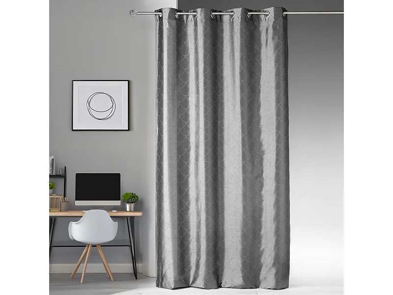 Cortina en shantung estampado escama 140 x 260 cm