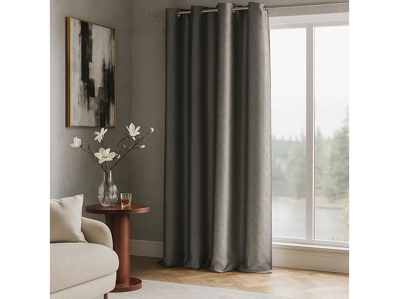 Cortina en shantung estampado escama 140 x 260 cm