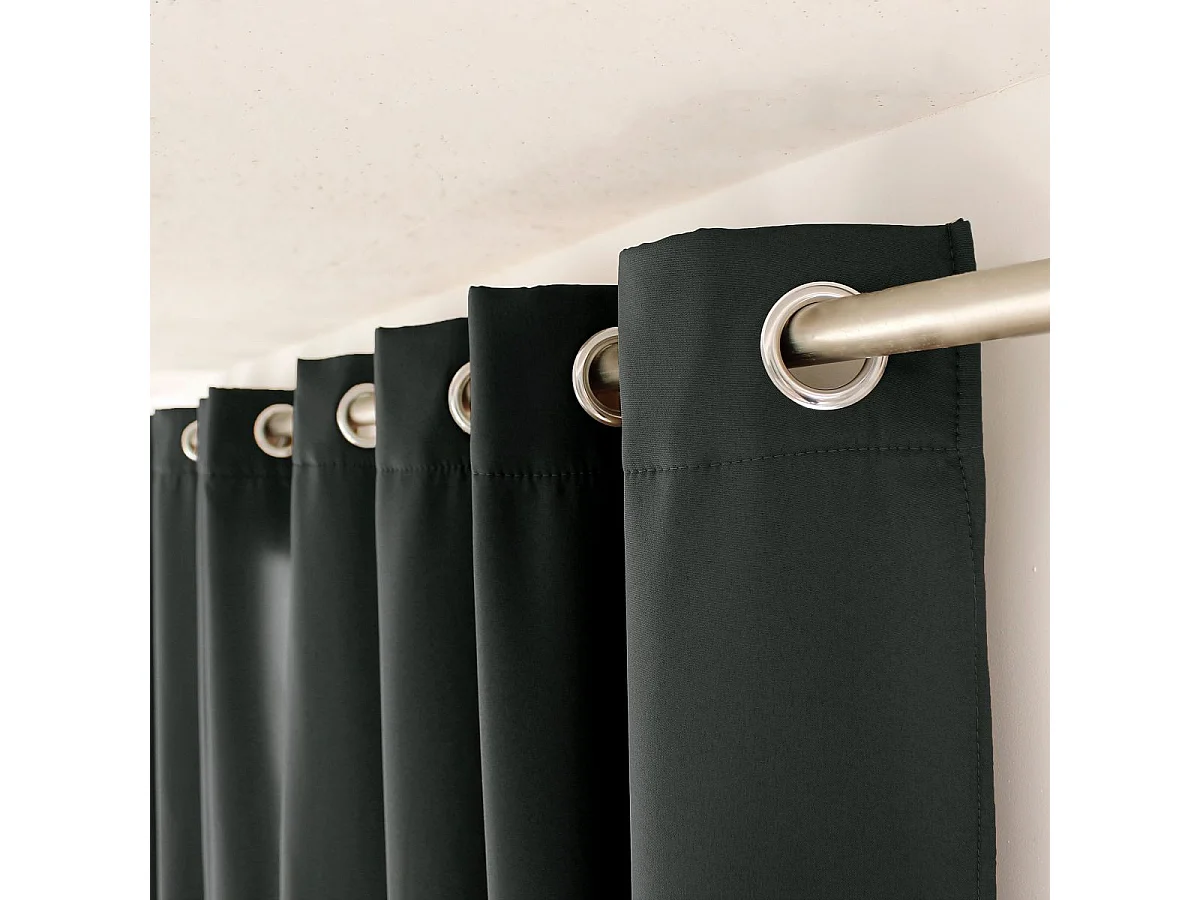 Rideau Thermique Occultant "Glacier" 135x180cm Gris Foncé