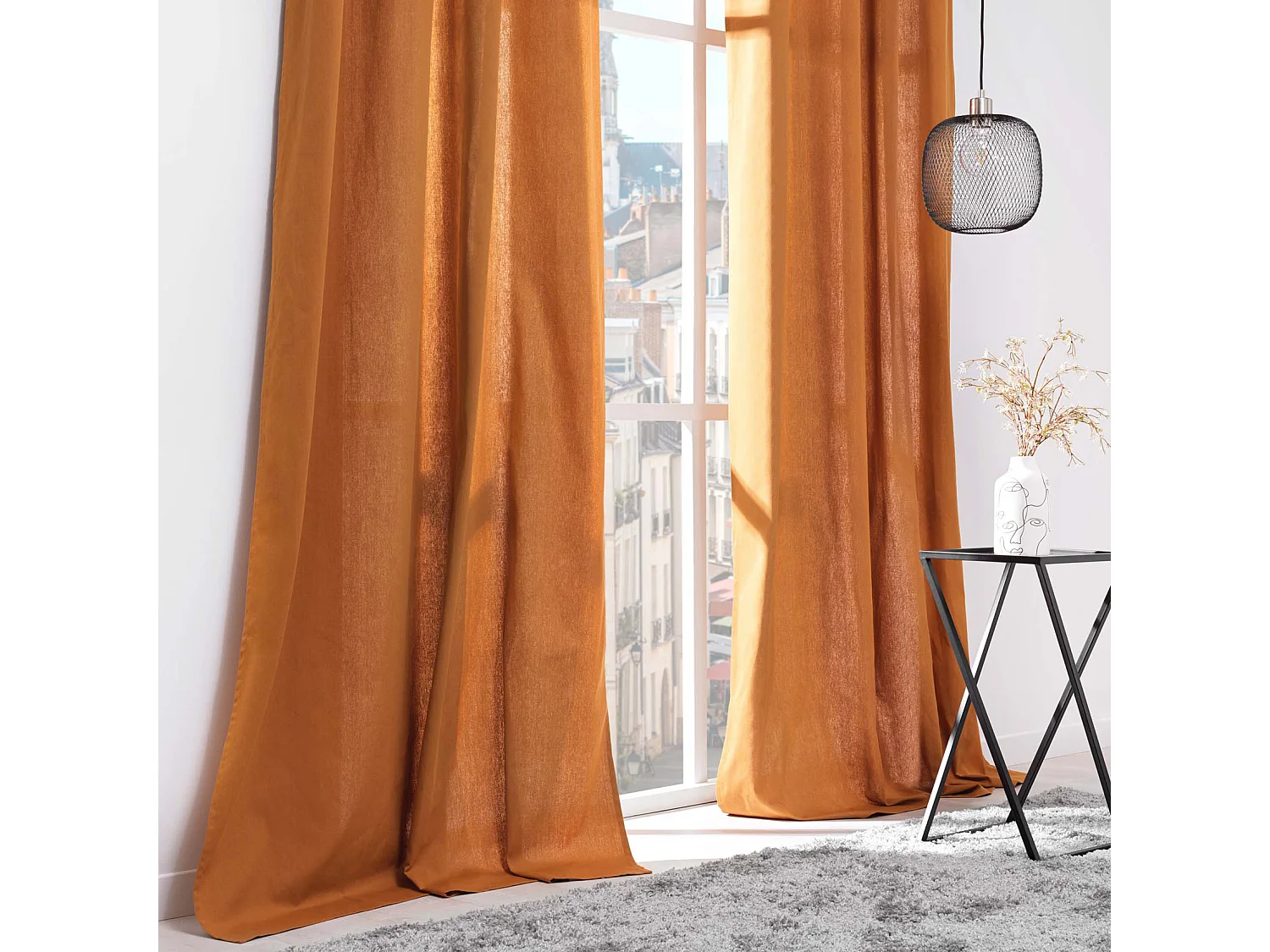 Visillo de decoración de poliéster/algodón reciclado 135 x 260 cm