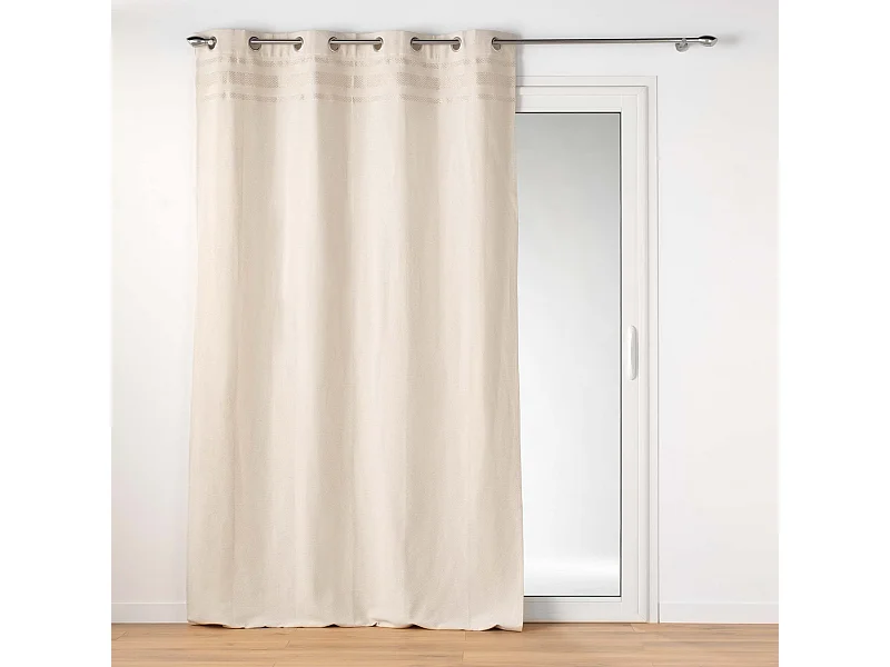 Rideau à Œillets Jacquard "Doreline" 140x240cm Beige