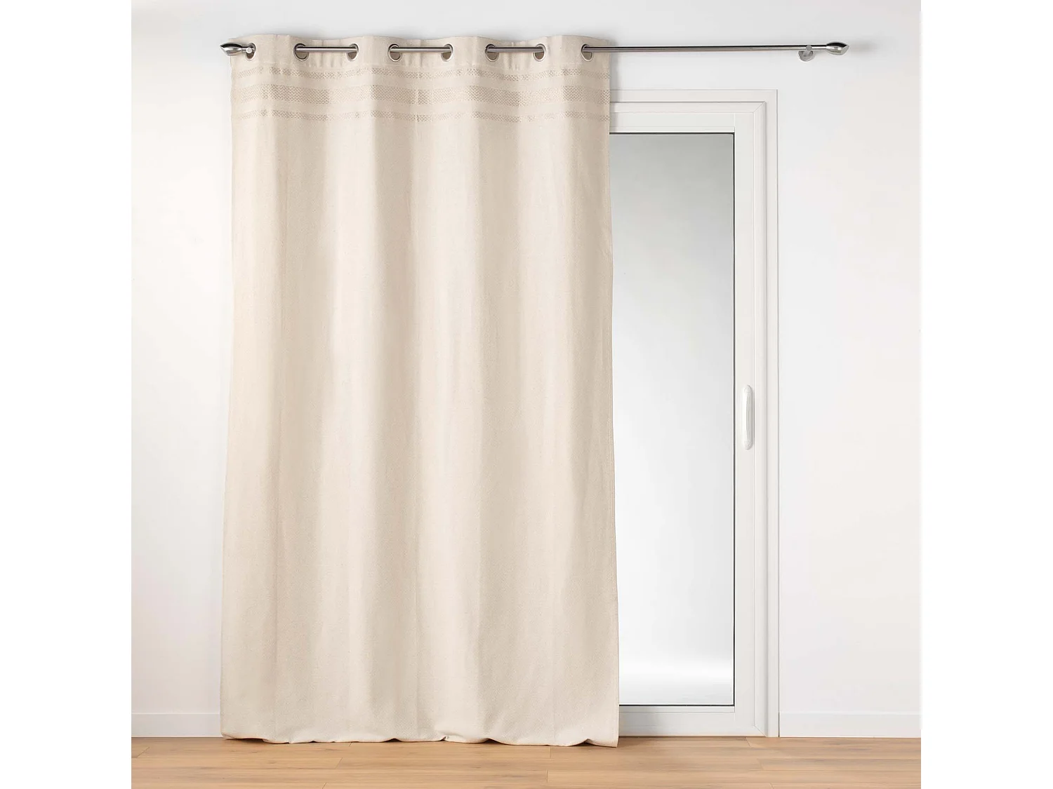Rideau à Œillets Jacquard "Doreline" 140x240cm Beige