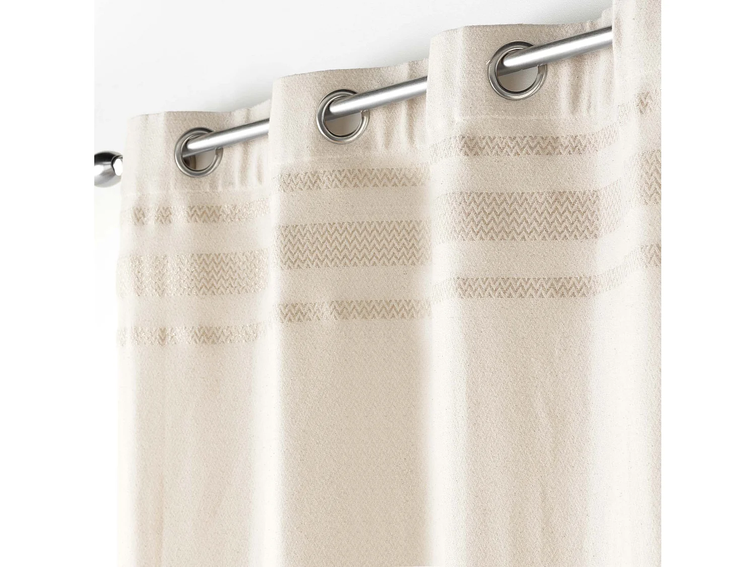 Rideau à Œillets Jacquard "Doreline" 140x240cm Beige