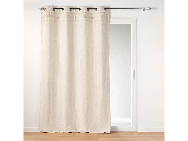 Rideau à Œillets Jacquard "Doreline" 140x240cm Beige
