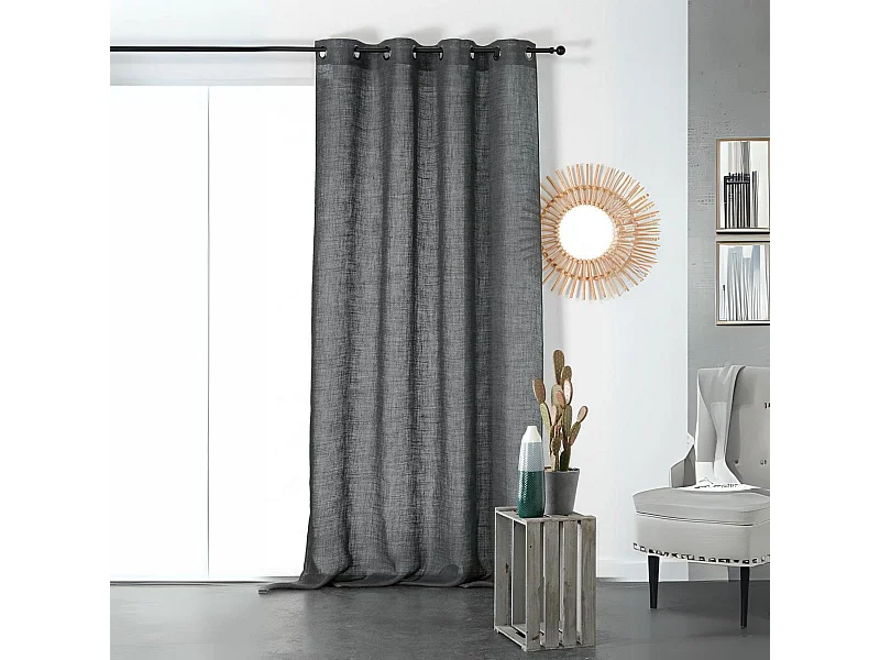 Halbtransparenter und natürlicher Vorhang aus 100% Leinen 145 x 260 cm