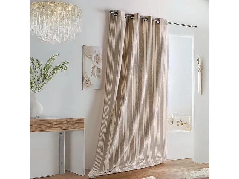 Rideau à Rayures Verticales en Coton