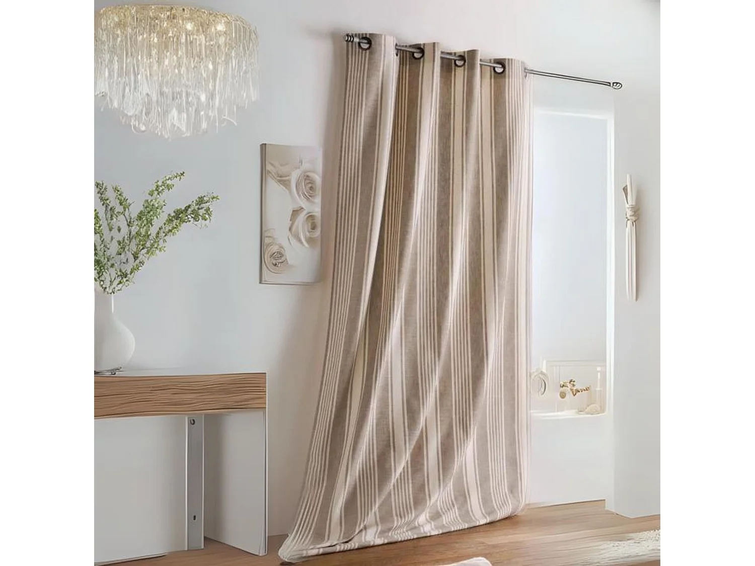 Rideau à Rayures Verticales en Coton