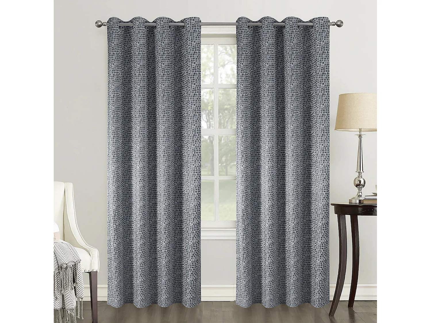 Paire de rideaux obscurcissants au style géométrique