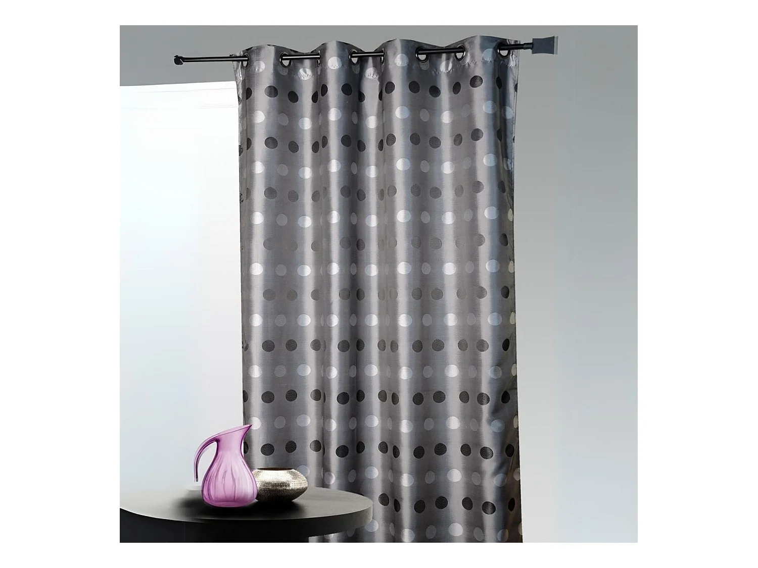 Rideau d'ameublement en jacquard pois bimbo