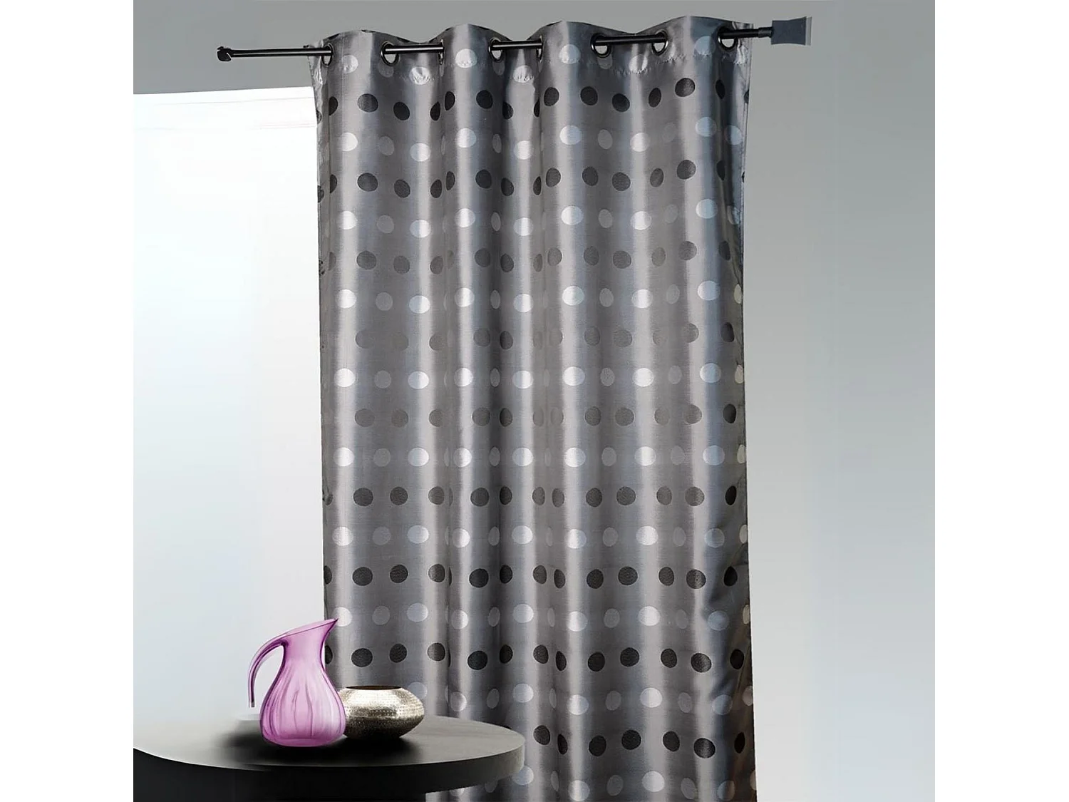 Cortina jacquard lunares 140 x 260 cm