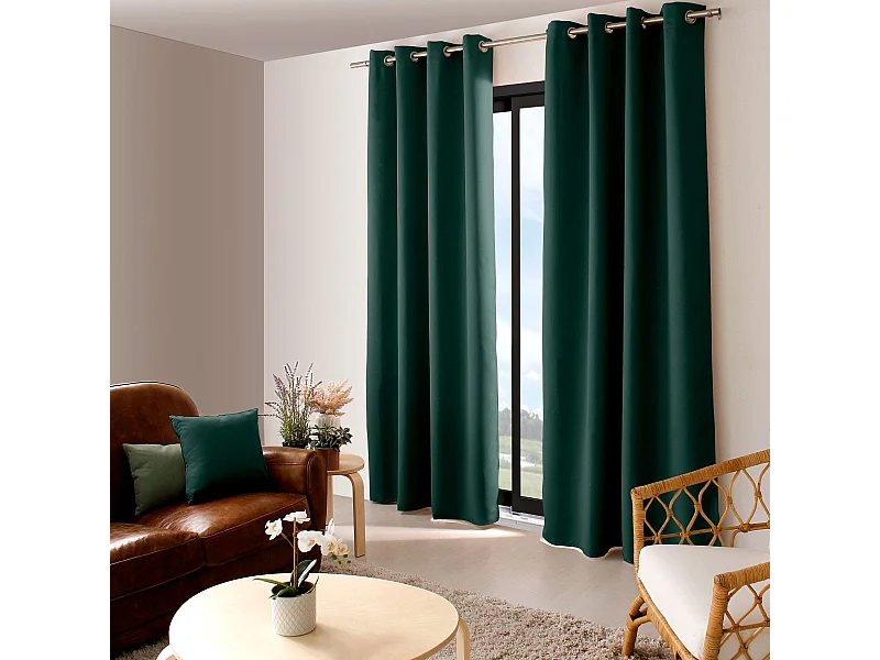 Verdunkelungsvorhang mit schwarzen Fäden und 8 Ösen 140 x 240 cm