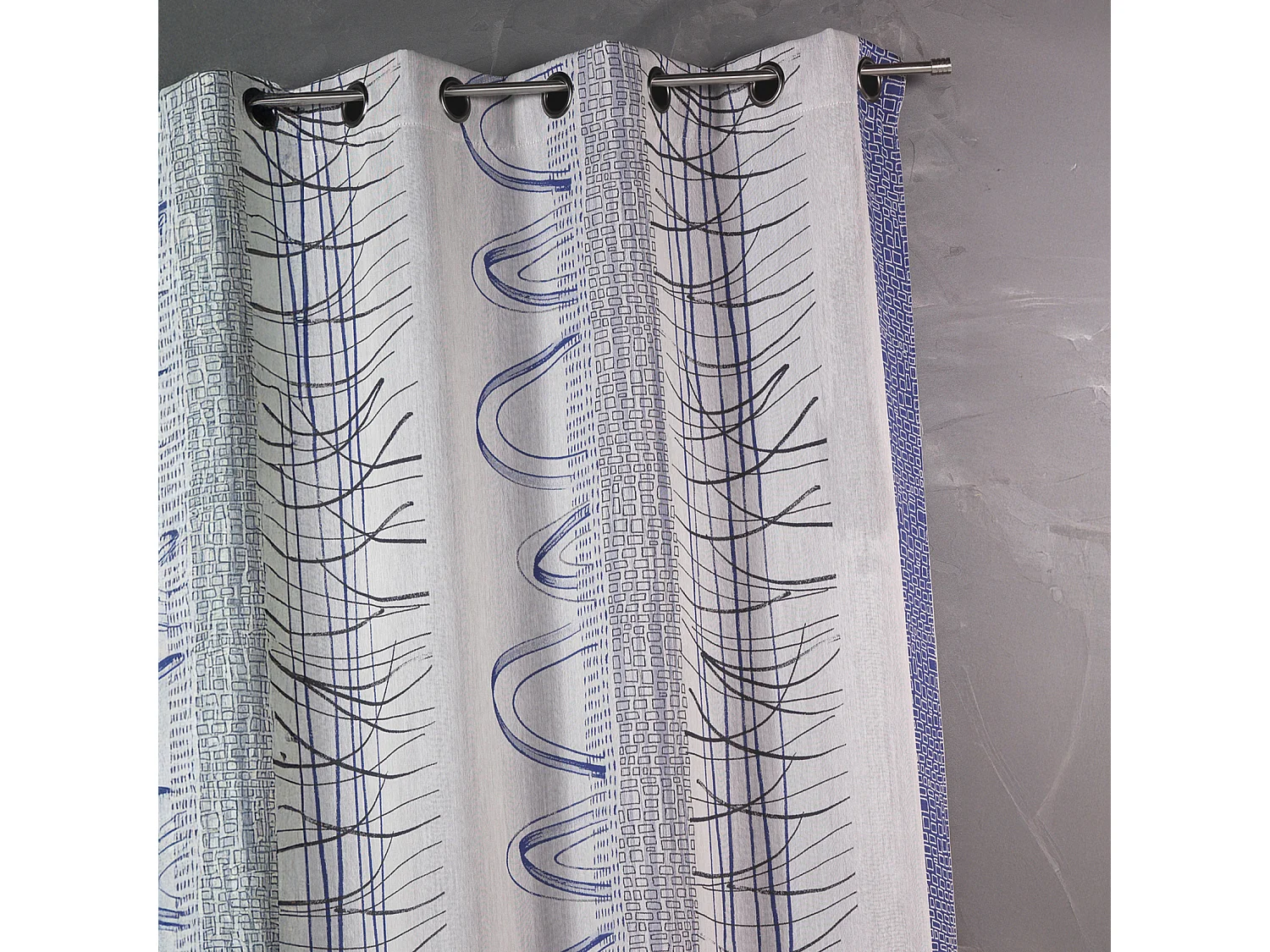 Cortina jacquard estampado gráfico 140 x 260 cm