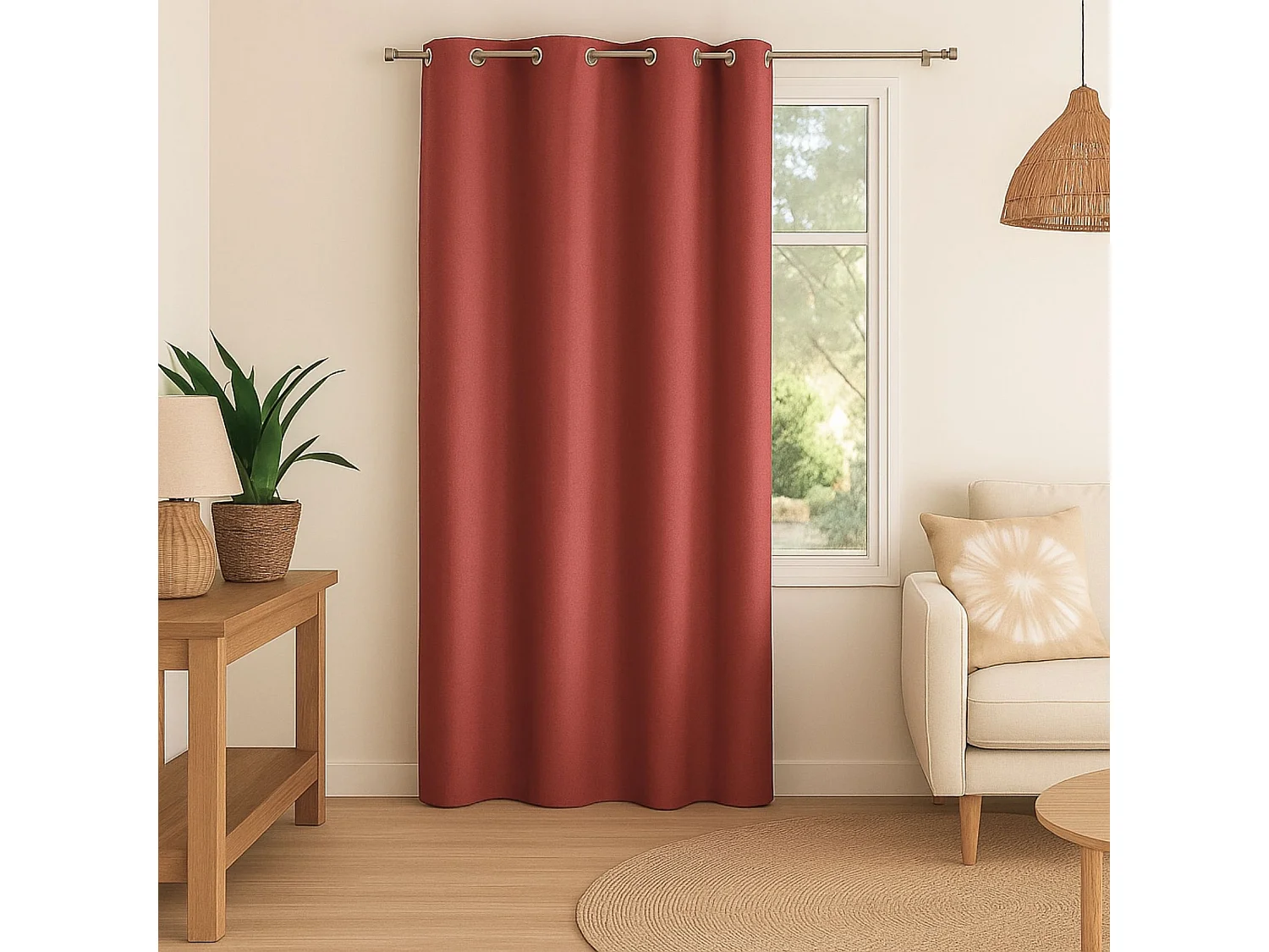 Cortina 100% opaca con efecto moteado 140 x 260 cm