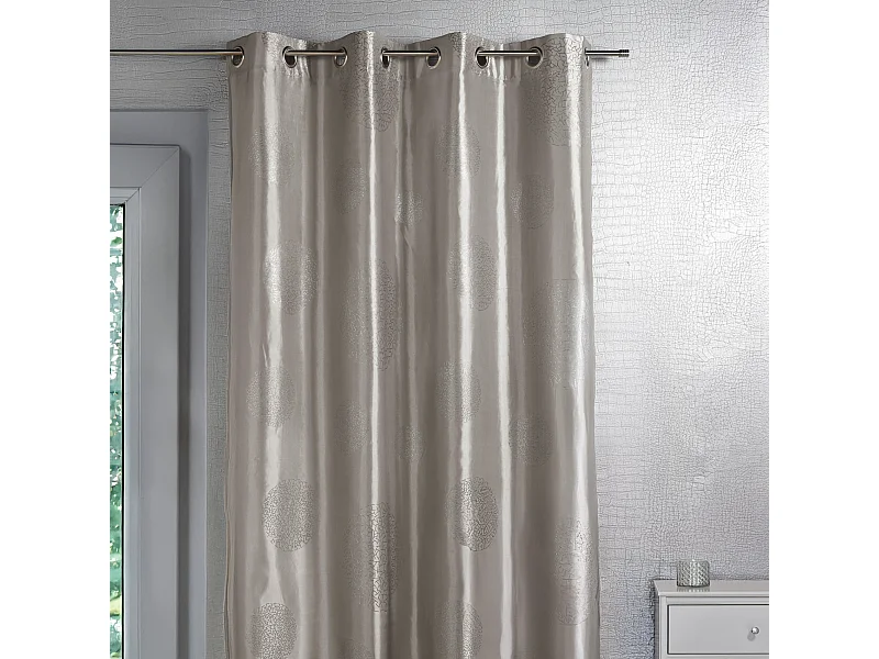 Cortina de mobiliario de tafetán estampada plata 140 x 260 cm