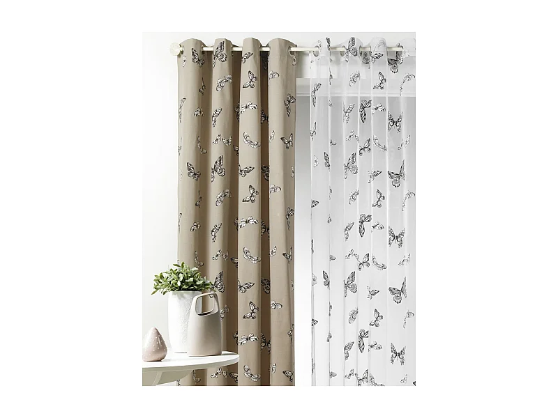 Cortina estampado mariposas 140 x 260 cm