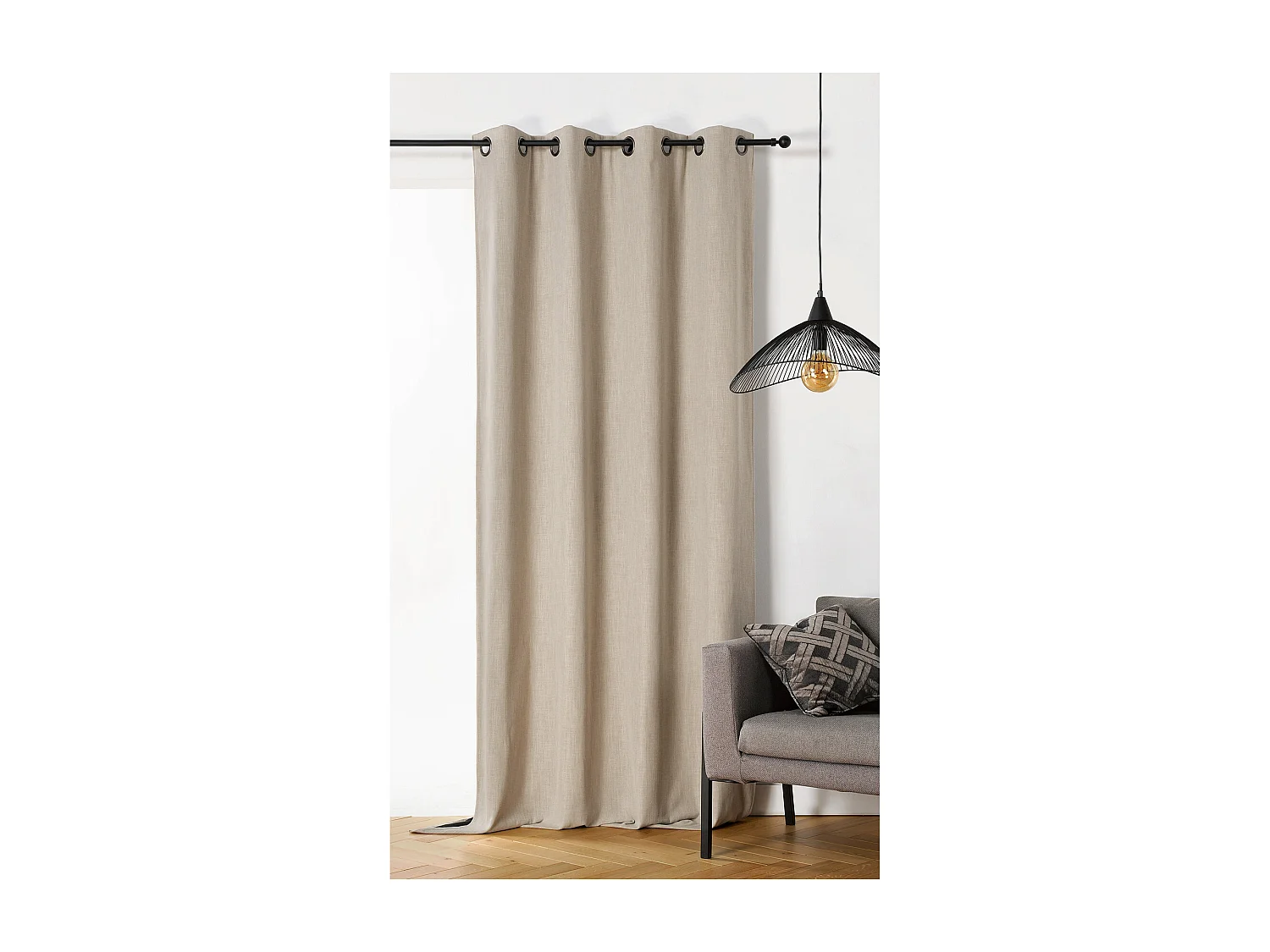 Verdunkelnder und isolierender Vorhang mit Gewebeeffekt 140 x 260 cm