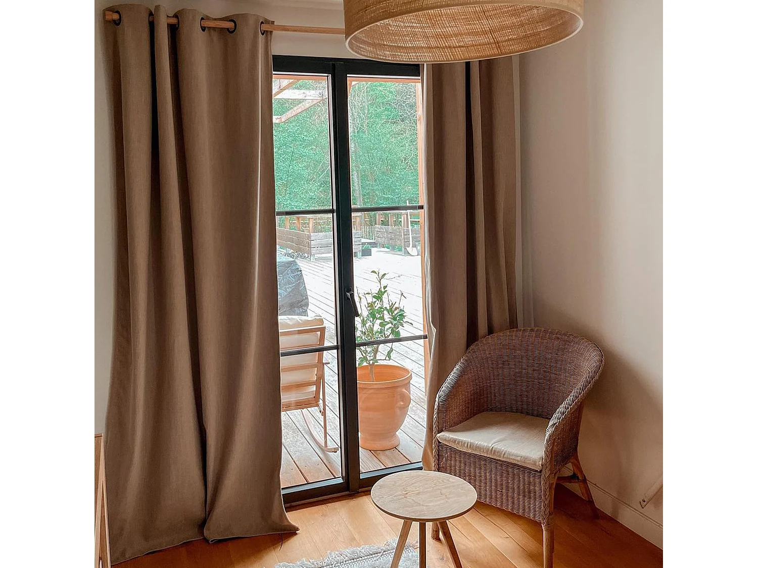 Verdunkelnder und isolierender Vorhang mit Gewebeeffekt 140 x 260 cm