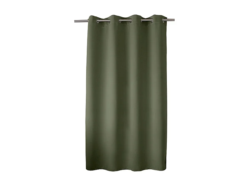 Rideau Occultant à Œillets "Reglisse" 140x180cm Vert Gris