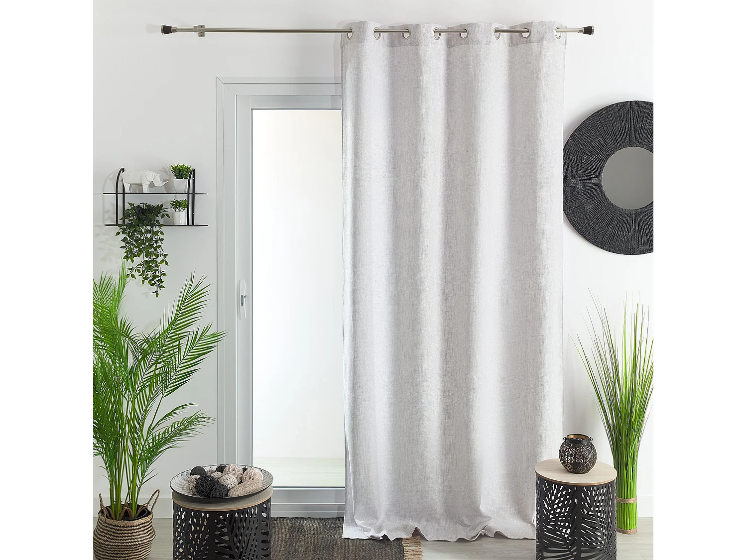 Rideau tamisant à effet tissé