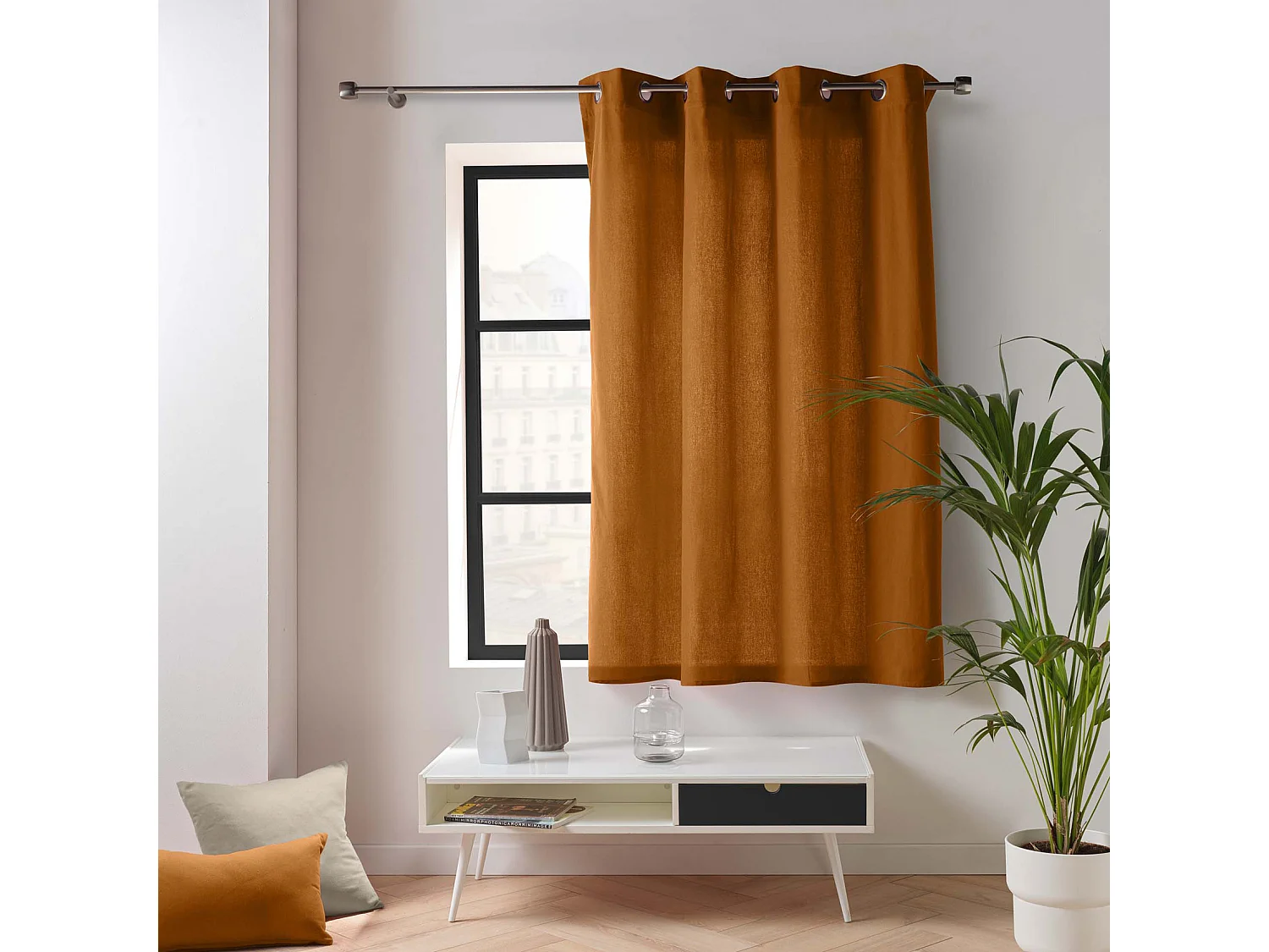 Visillo de decoración de poliéster/algodón reciclado 135 x 180 cm