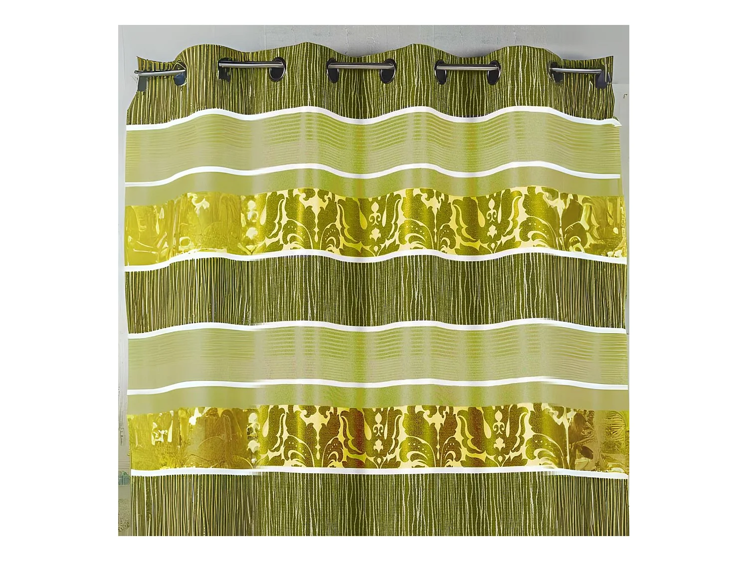 Rideau en jacquard à rayures horizontales colorées