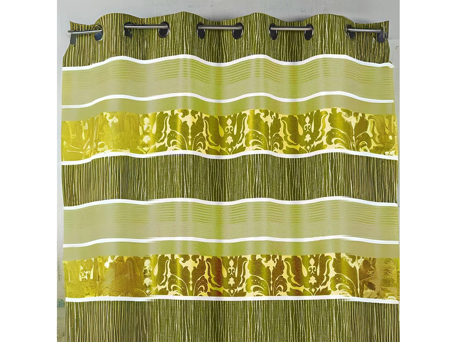 Cortina en jacquard rayas horizontales coloreadas 140 x 260 cm