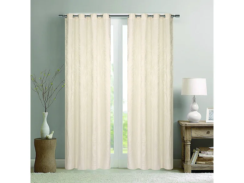 Par de cortinas jacquard tejido con relieve abstracto 140 x 260 cm