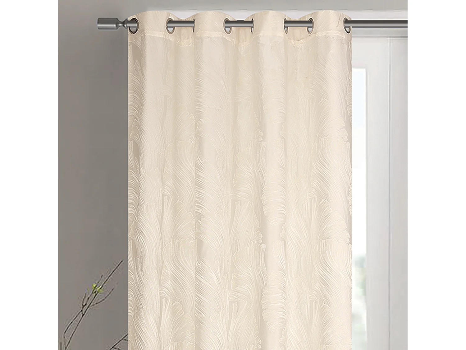 Par de cortinas jacquard tejido con relieve abstracto 140 x 260 cm