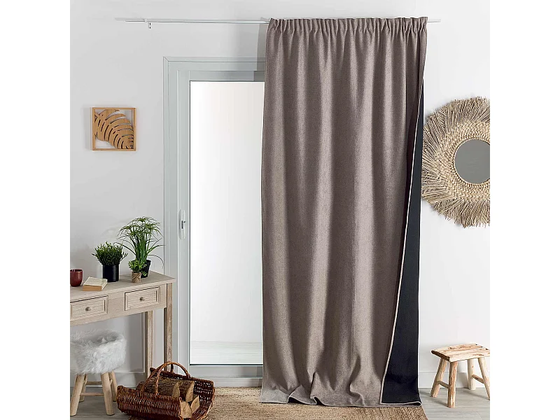 Cortina con pliegues fruncidos semiopaca, con propiedades fónicas y térmicas KONFOR