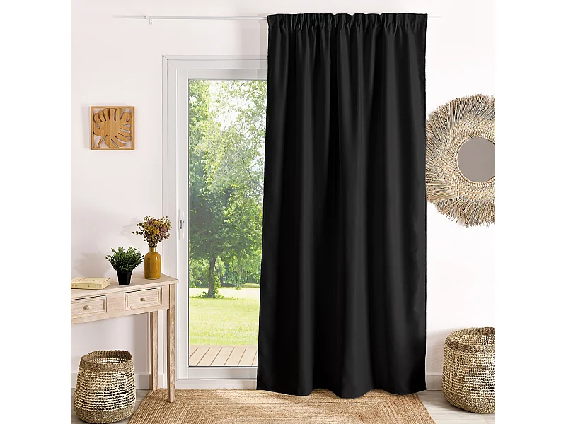 Verdunkelnder Gardinenvorhang mit Kräuselband, flammhemmend M1 Non Feu 240 x 260 cm